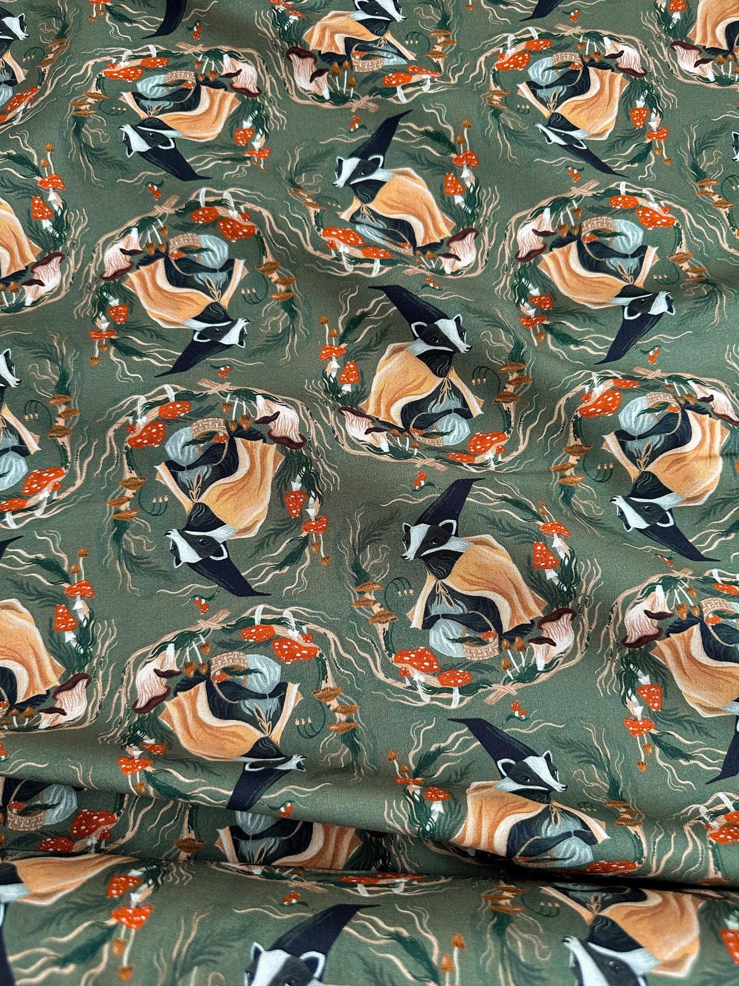Don't Badger Me Fabric - By Dear Stella - Forager Collection - Cotton By The Yard - Animal Print