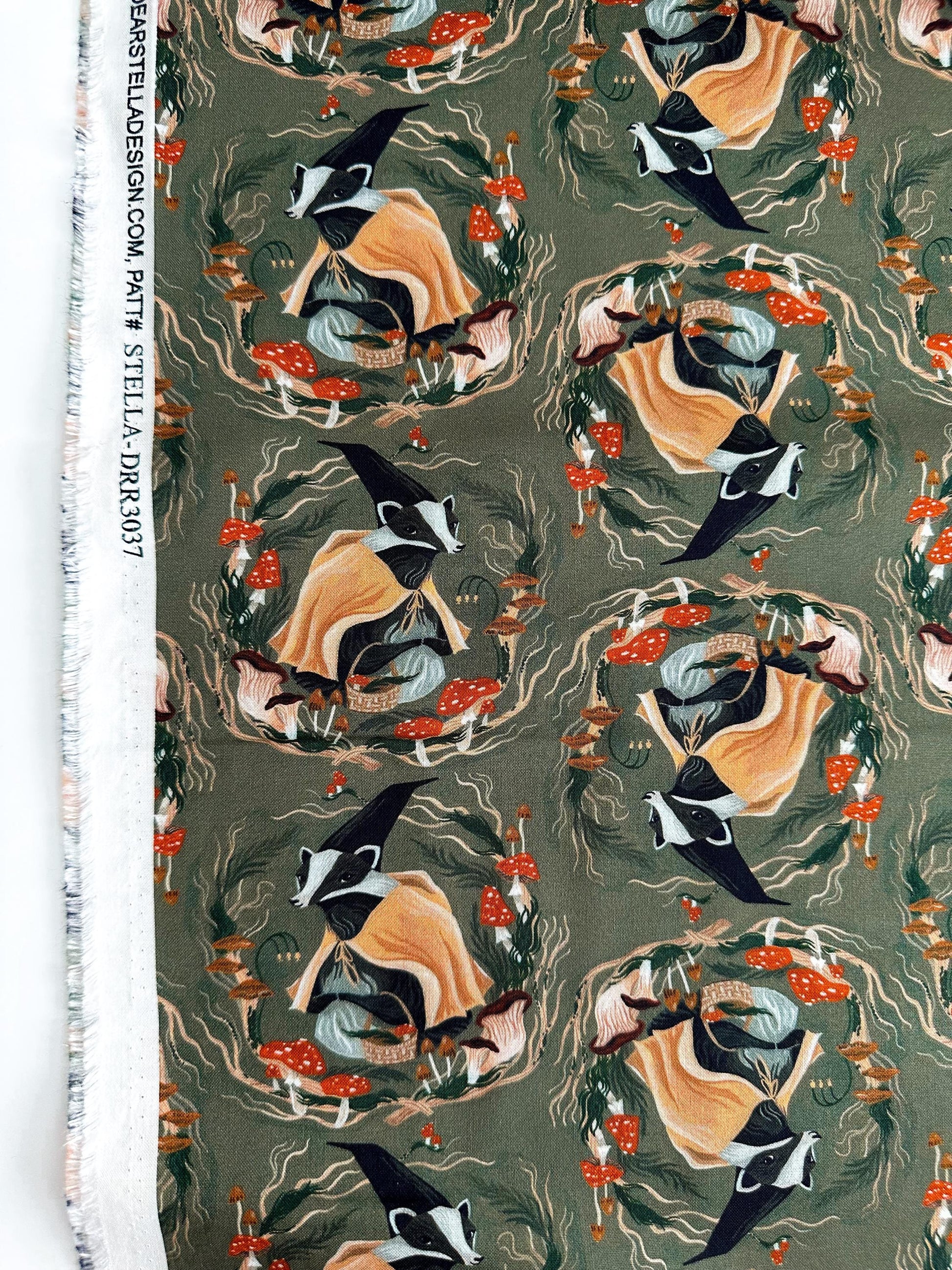 Don't Badger Me Fabric - By Dear Stella - Forager Collection - Cotton By The Yard - Animal Print