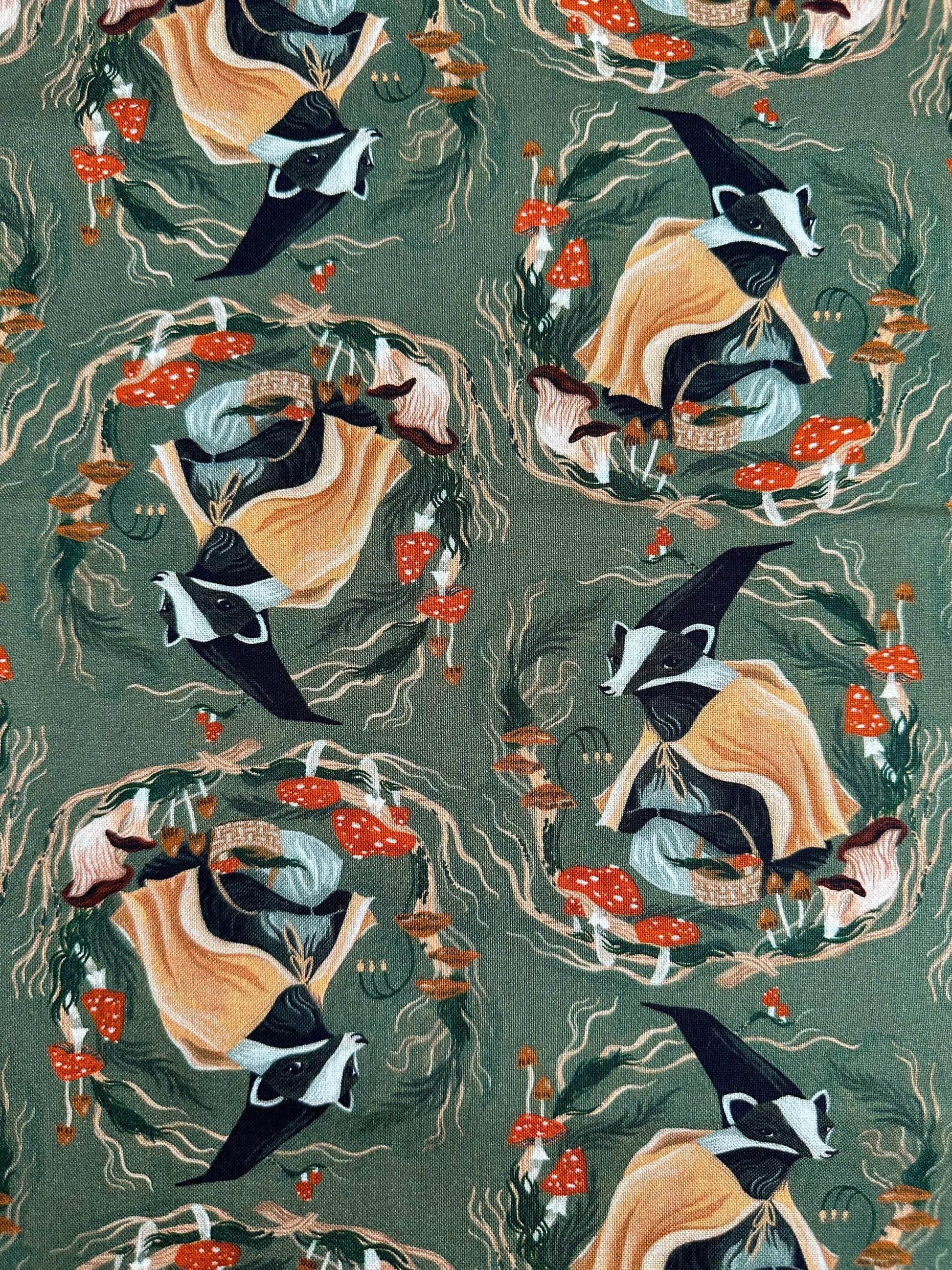 Don't Badger Me Fabric - By Dear Stella - Forager Collection - Cotton By The Yard - Animal Print