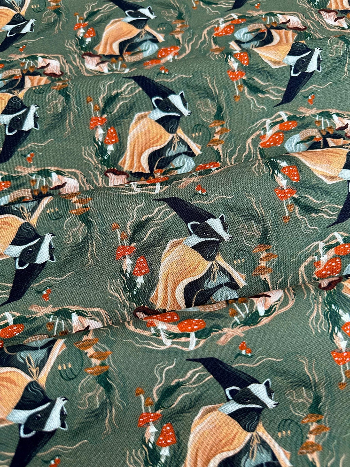 Don't Badger Me Fabric - By Dear Stella - Forager Collection - Cotton By The Yard - Animal Print