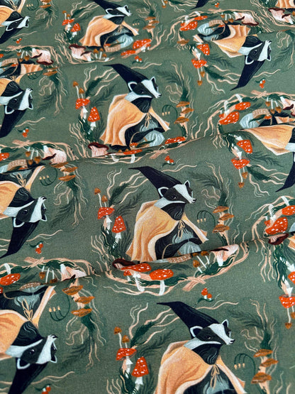 Don't Badger Me Fabric - By Dear Stella - Forager Collection - Cotton By The Yard - Animal Print