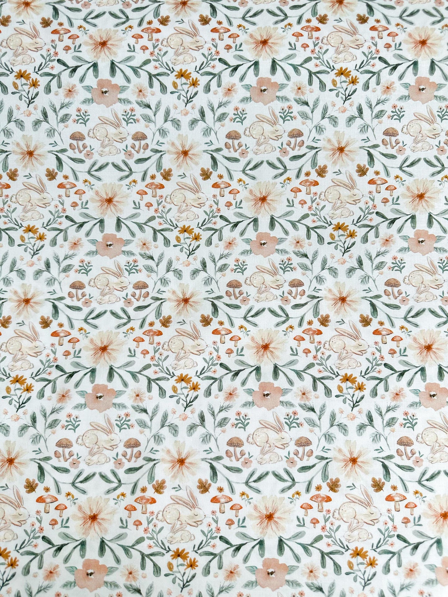 Hibernating Bunny Fabric - By Dear Stella - Willow Collection - Cotton By The Yard - Easter/Floral Print