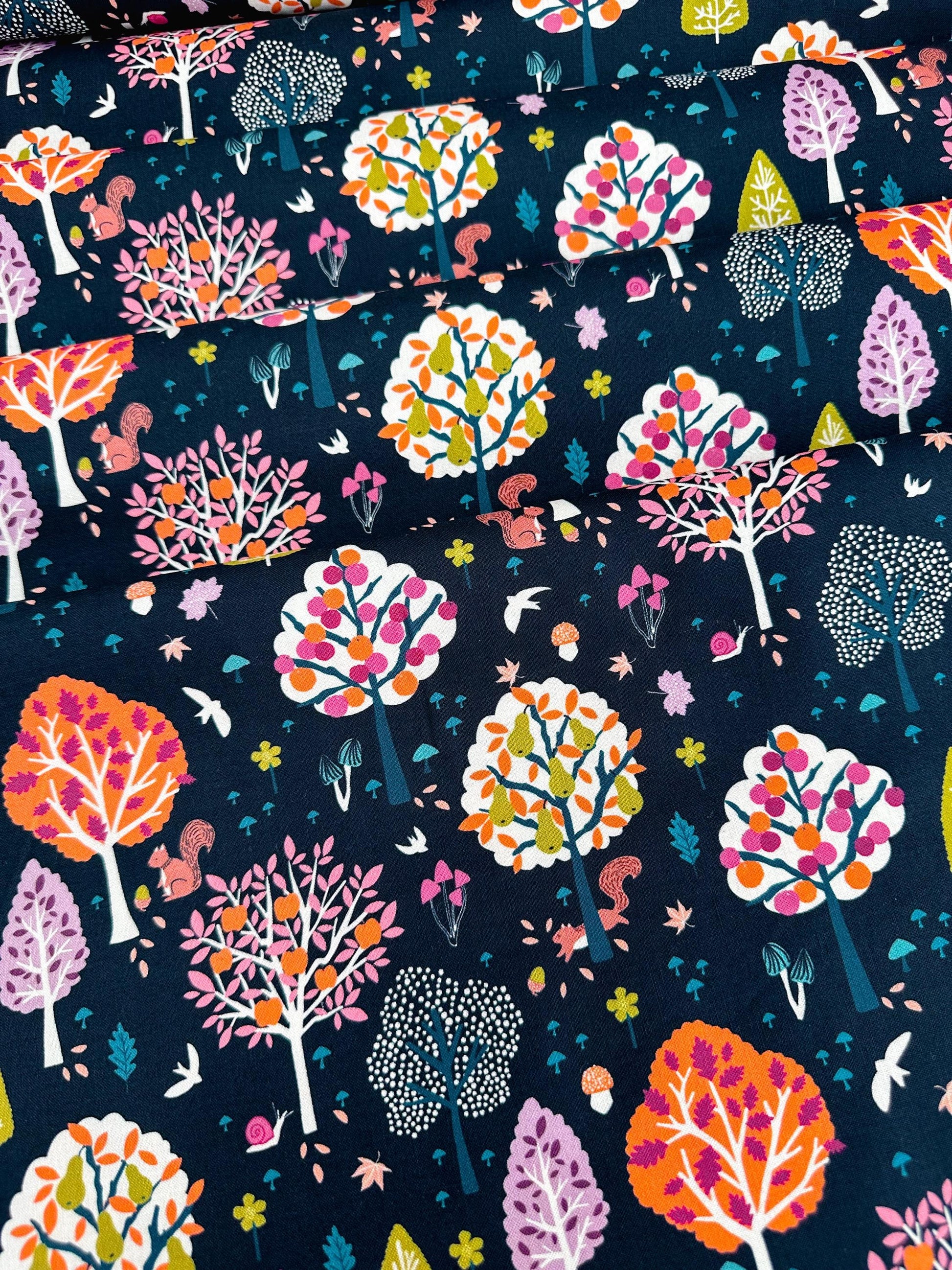 Autumn Splendor Fabric - By Dashwood Studio - Cotton Fabric By The Yard - Plant/ Mystical Forest Print