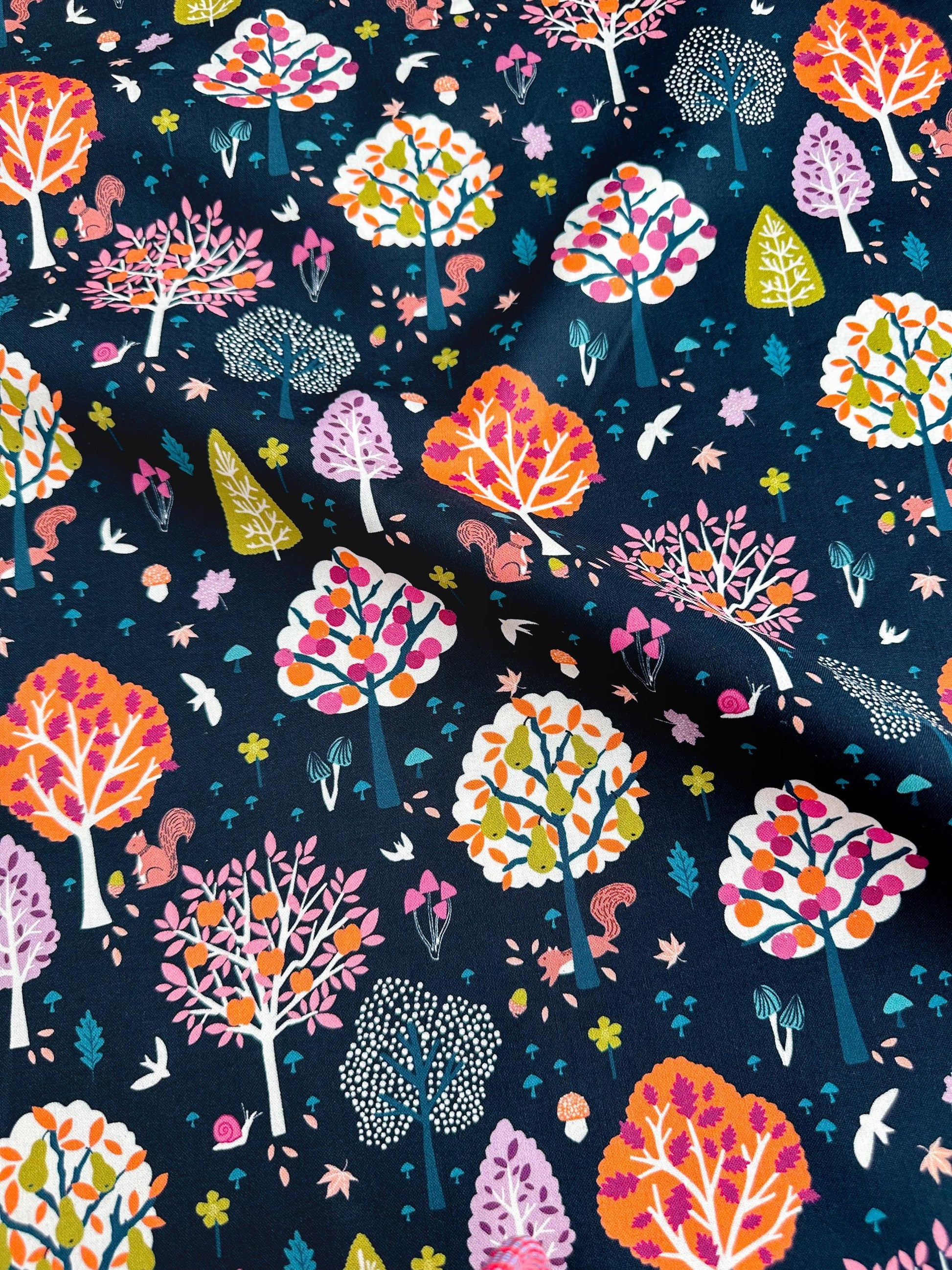 Autumn Splendor Fabric - By Dashwood Studio - Cotton Fabric By The Yard - Plant/ Mystical Forest Print