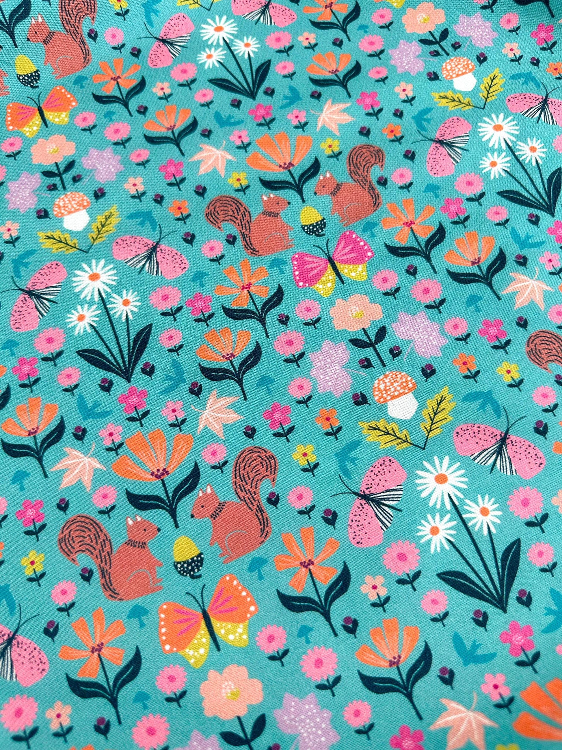 Woodland Wandering Fabric - By Dashwood Studio - Cotton Fabric By The Yard - Floral Print