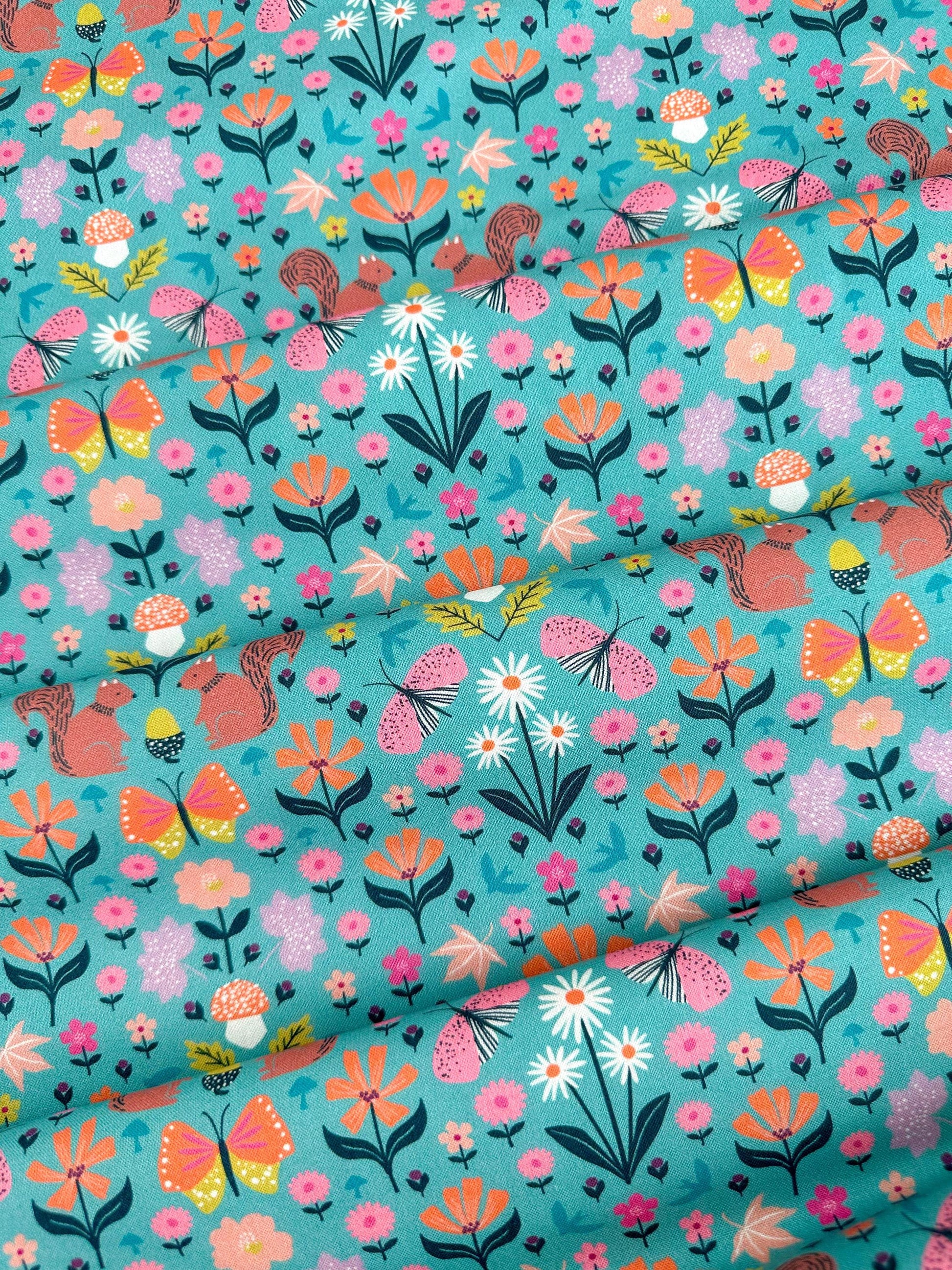 Woodland Wandering Fabric - By Dashwood Studio - Cotton Fabric By The Yard - Floral Print