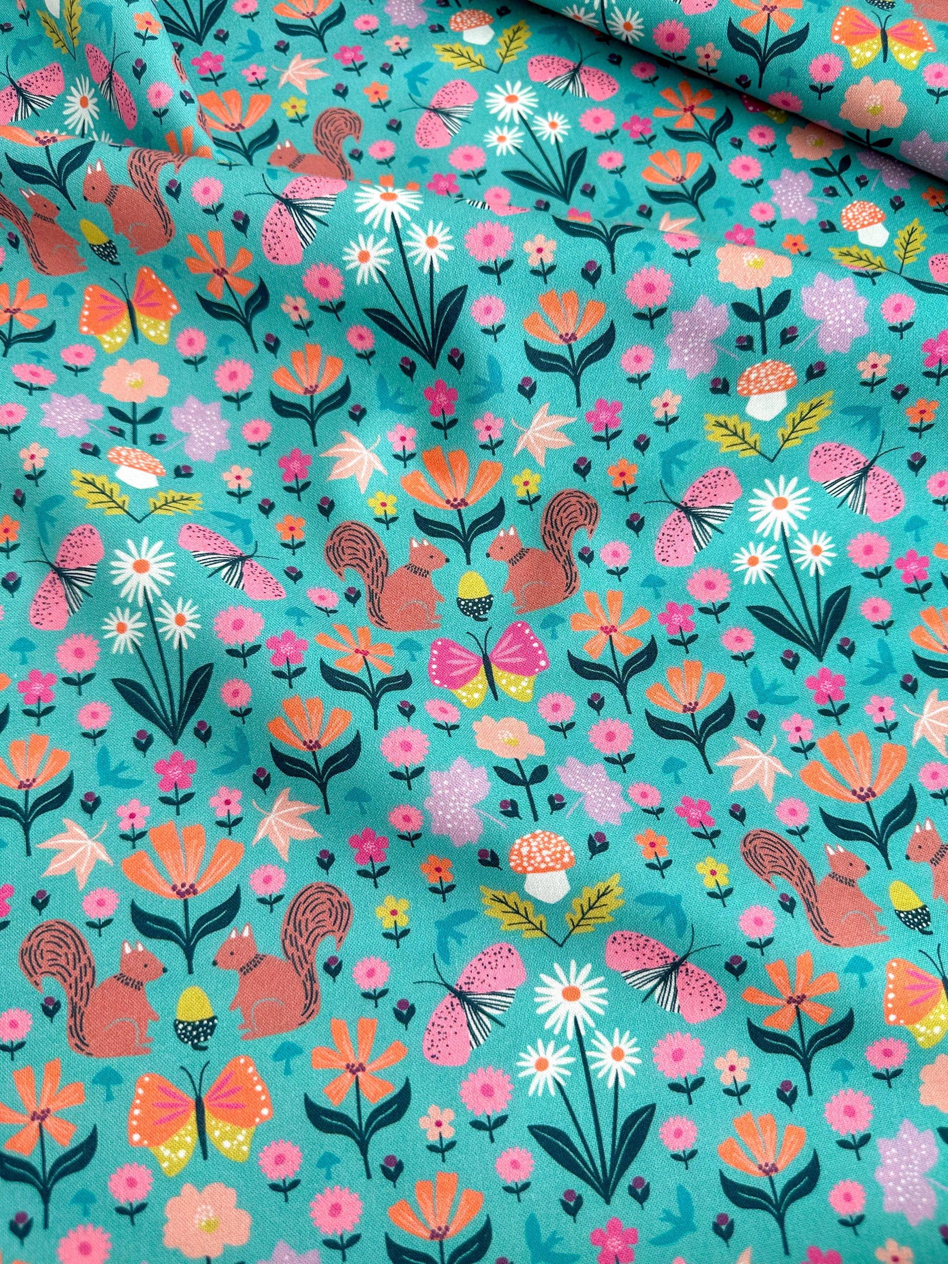 Woodland Wandering Fabric - By Dashwood Studio - Cotton Fabric By The Yard - Floral Print