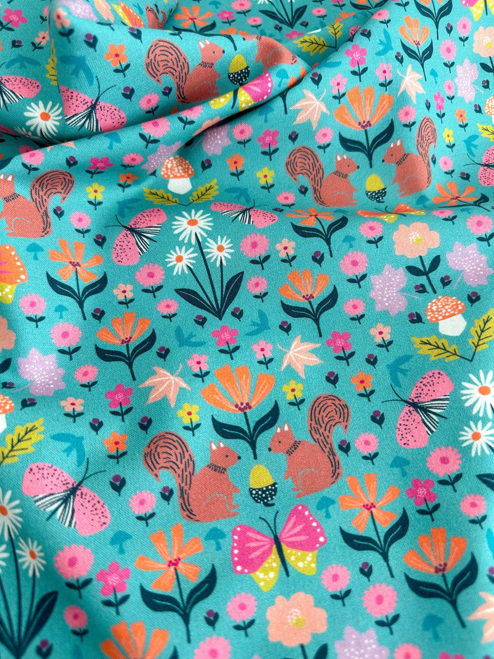 Woodland Wandering Fabric - By Dashwood Studio - Cotton Fabric By The Yard - Floral Print