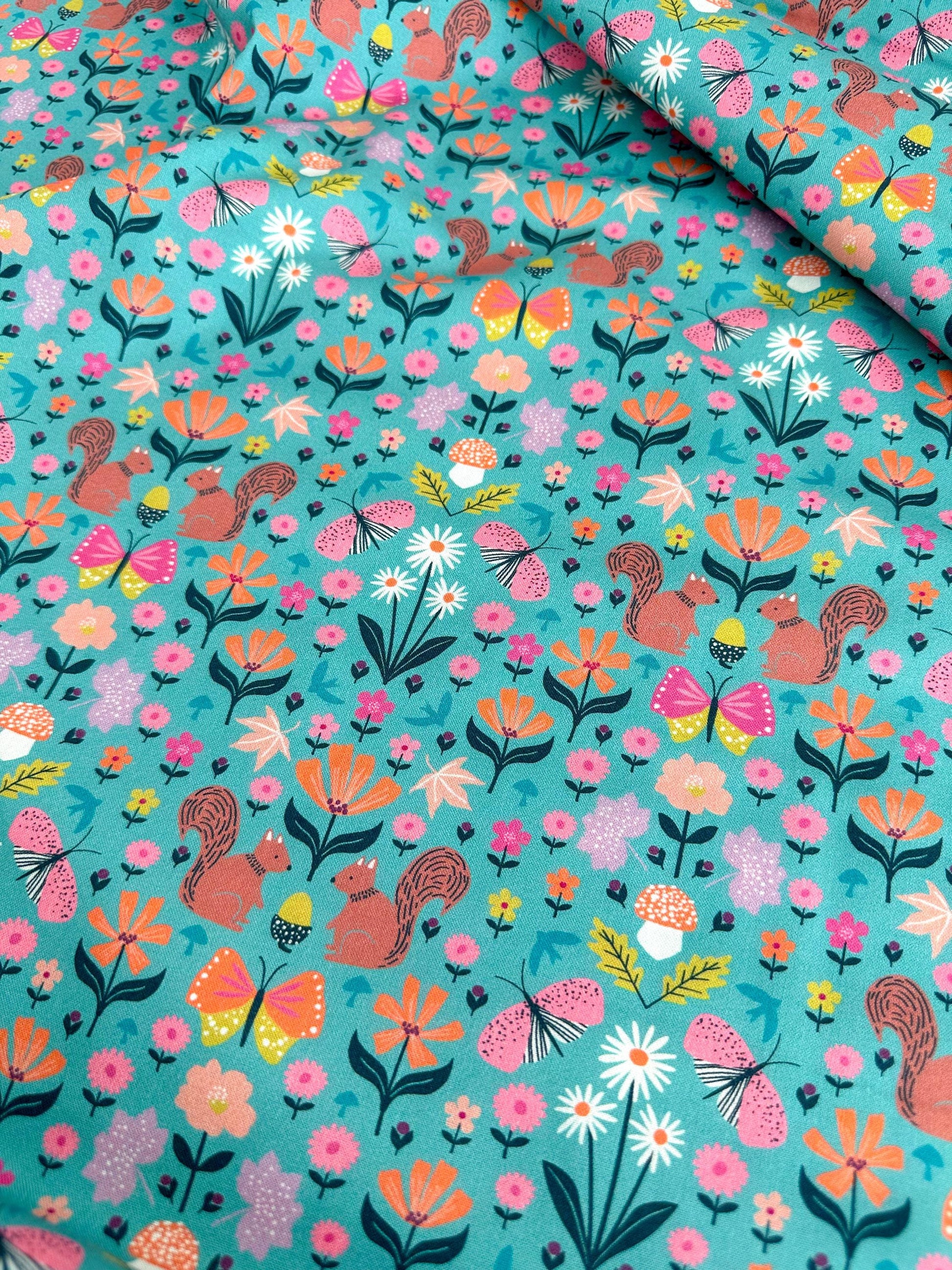 Woodland Wandering Fabric - By Dashwood Studio - Cotton Fabric By The Yard - Floral Print