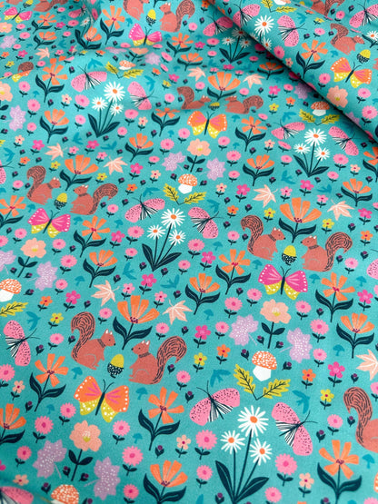 Woodland Wandering Fabric - By Dashwood Studio - Cotton Fabric By The Yard - Floral Print