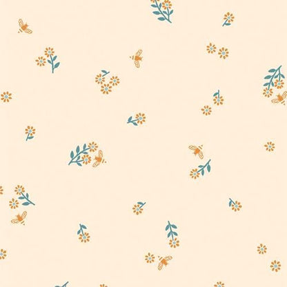 Foraging Flutter Linen in Sun, by Maureen Cracknell for AGF, Linen Fabric