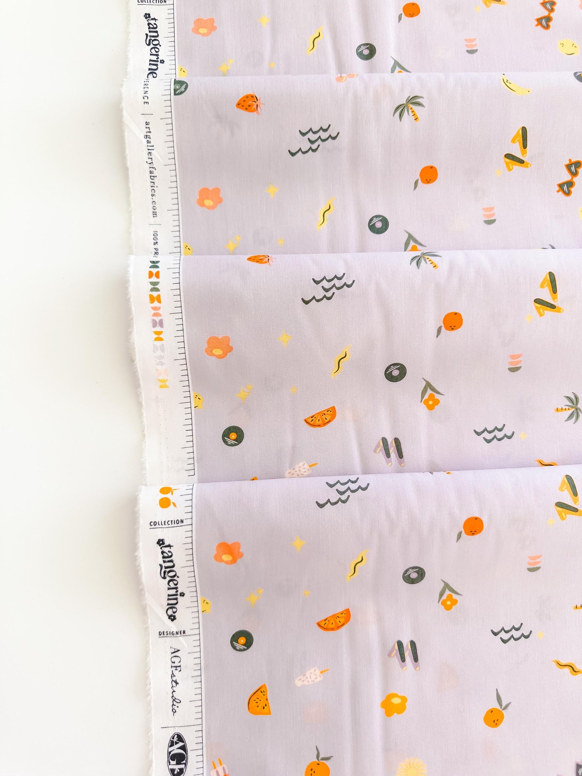 Premium Cotton Fabric by Yard - Tangerine Collection Retro-Summer_500px, AGF Studio Quilt & Craft Material