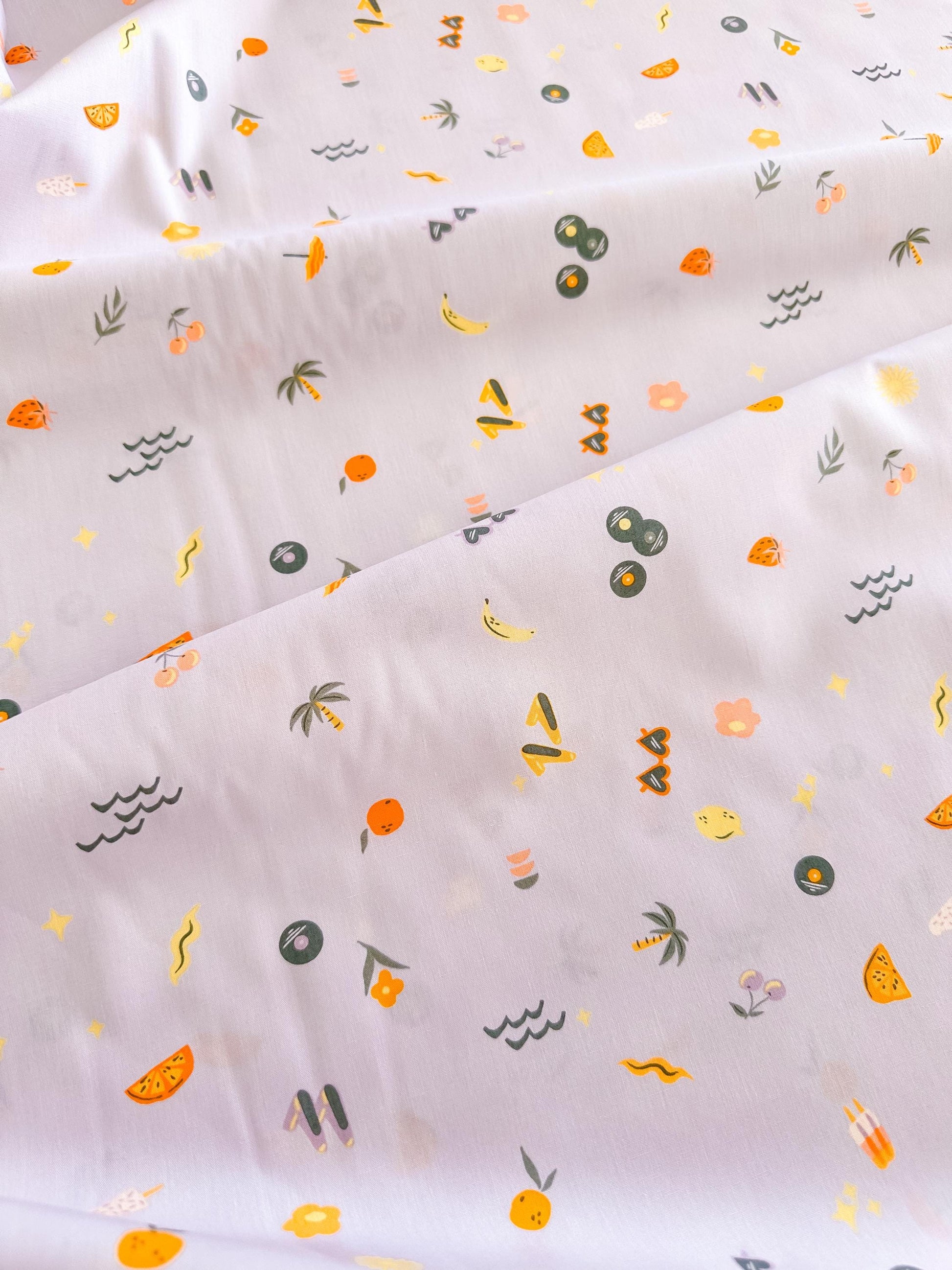 Premium Cotton Fabric by Yard - Tangerine Collection Retro-Summer_500px, AGF Studio Quilt & Craft Material