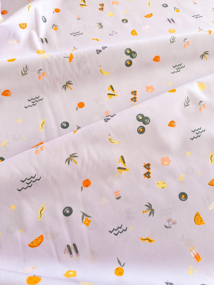 Premium Cotton Fabric by Yard - Tangerine Collection Retro-Summer_500px, AGF Studio Quilt & Craft Material