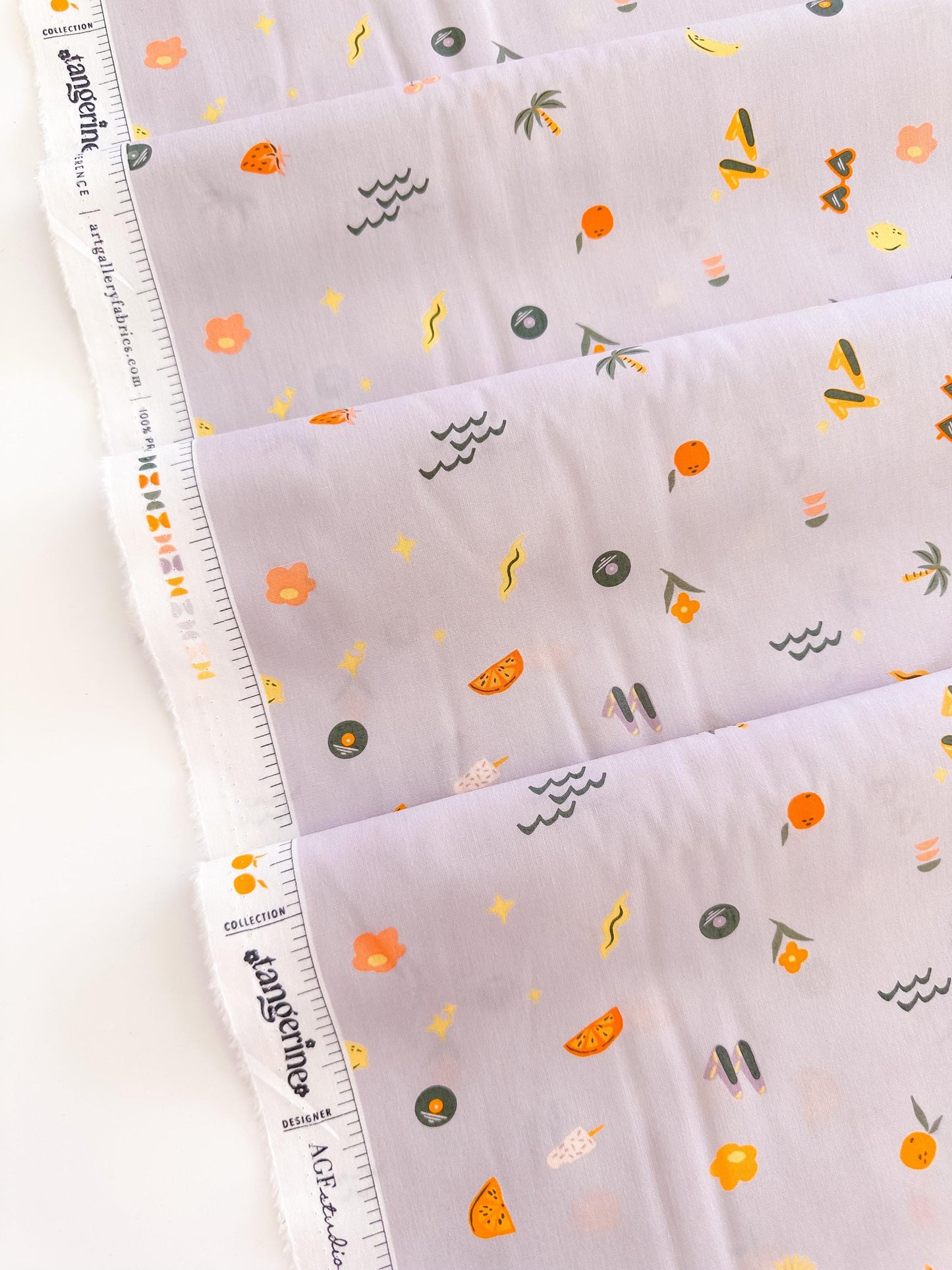 Premium Cotton Fabric by Yard - Tangerine Collection Retro-Summer_500px, AGF Studio Quilt & Craft Material