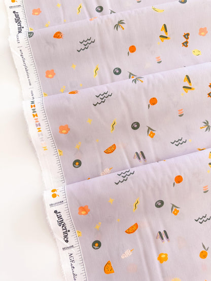 Premium Cotton Fabric by Yard - Tangerine Collection Retro-Summer_500px, AGF Studio Quilt & Craft Material
