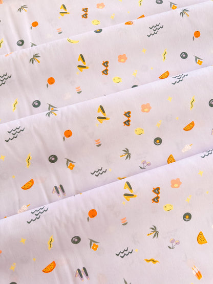 Premium Cotton Fabric by Yard - Tangerine Collection Retro-Summer_500px, AGF Studio Quilt & Craft Material