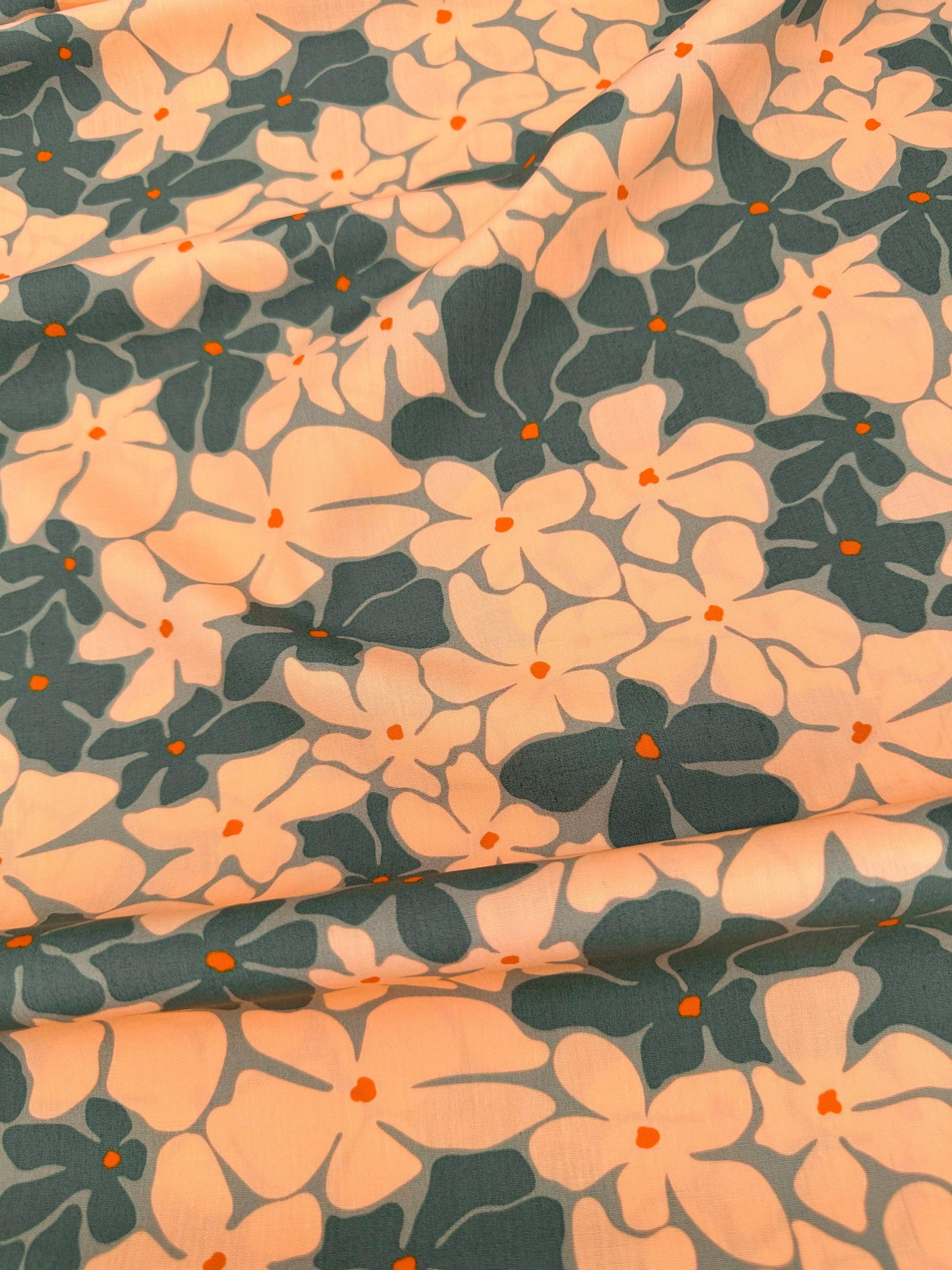 100% Premium Cotton Fabric by the yard - Tangerine Collection Bloom Burst Sunset by AGF Studio, Quilting And Craft Material