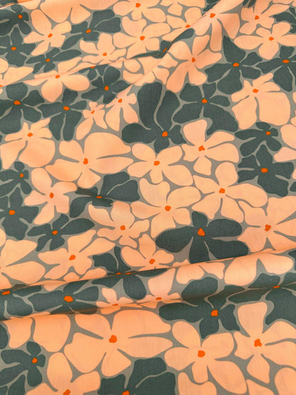 100% Premium Cotton Fabric by the yard - Tangerine Collection Bloom Burst Sunset by AGF Studio, Quilting And Craft Material