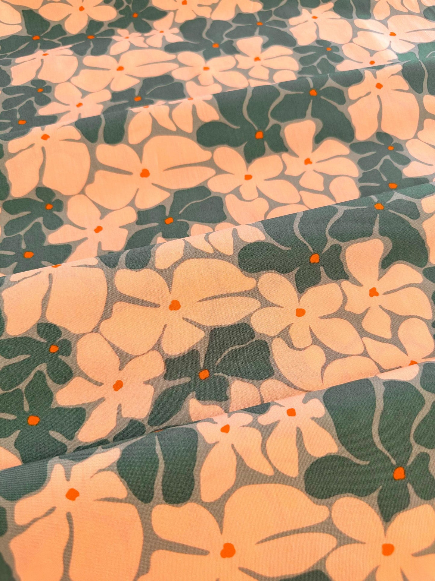 100% Premium Cotton Fabric by the yard - Tangerine Collection Bloom Burst Sunset by AGF Studio, Quilting And Craft Material