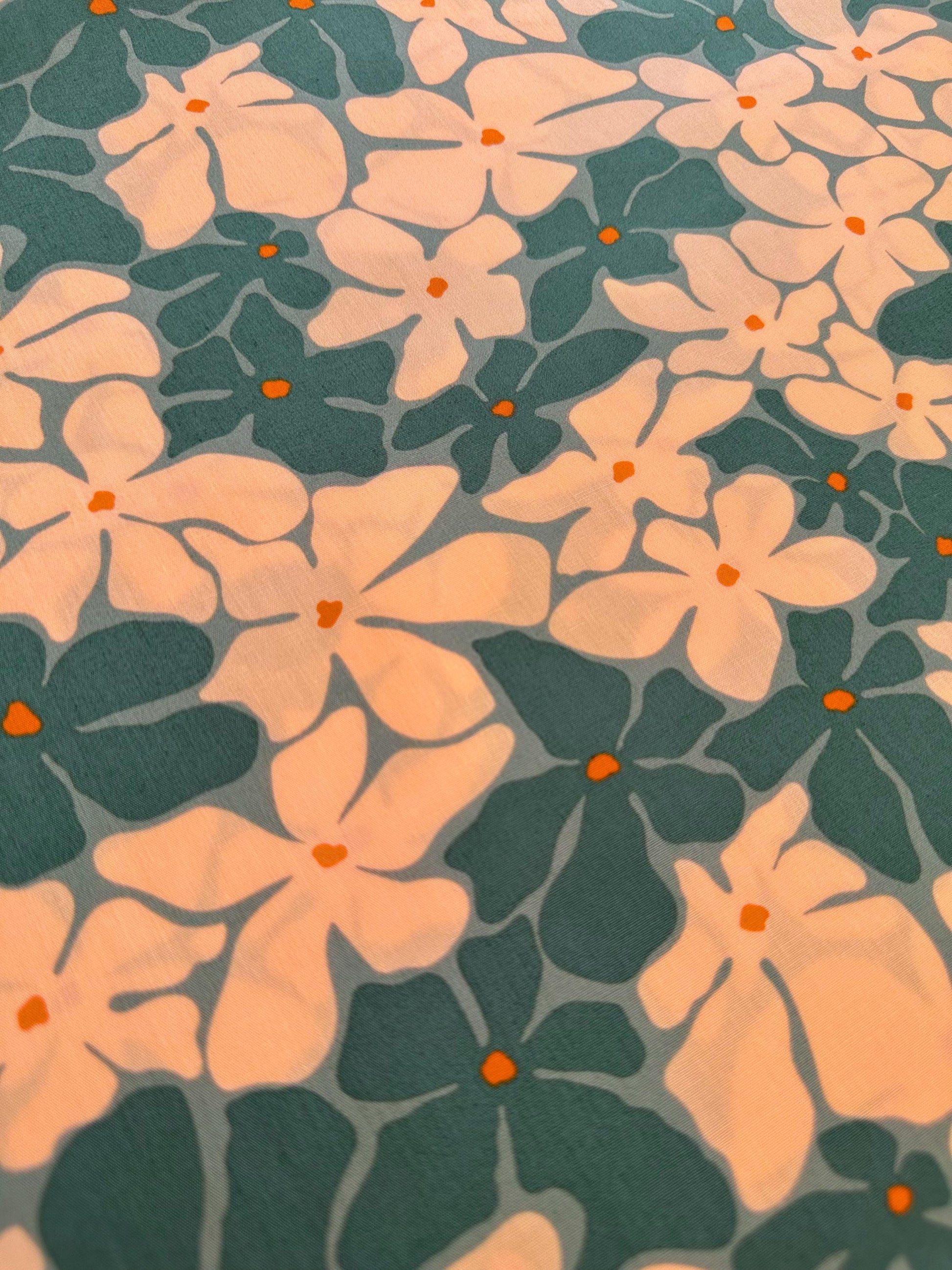 100% Premium Cotton Fabric by the yard - Tangerine Collection Bloom Burst Sunset by AGF Studio, Quilting And Craft Material