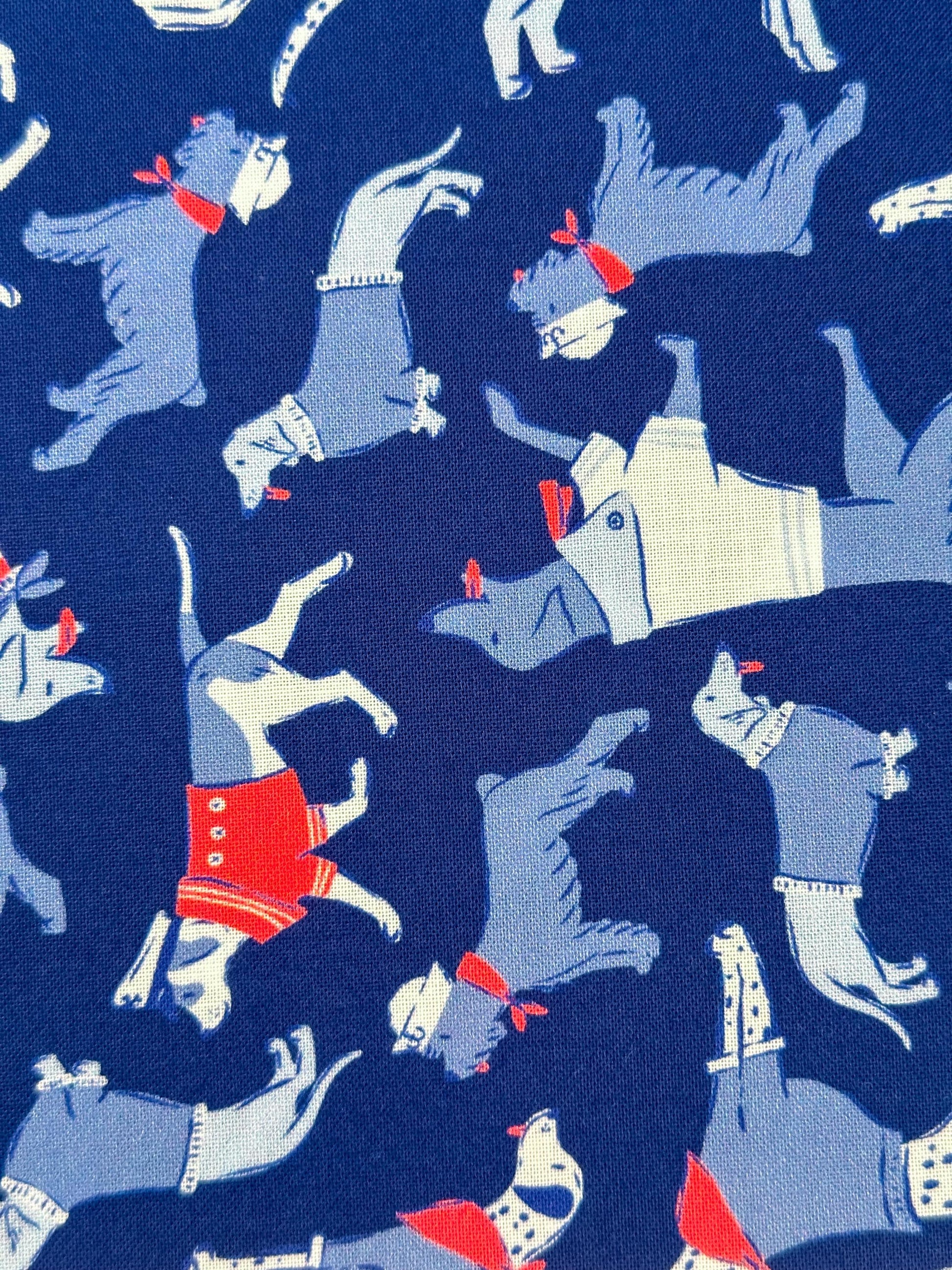 Sun's Out Tongues Out, Fabric by the Yard, 100% Organic Cotton, By Cloud9 Fabrics, STARS, STRIPES & SUN Collection, Dog Print