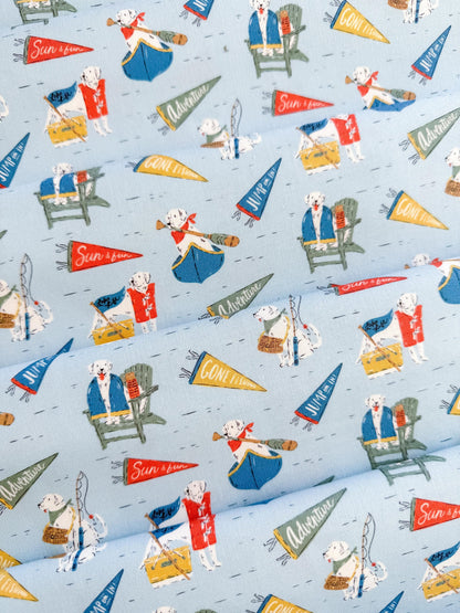 Lake Loving Labs, Fabric by the Yard, 100% Organic Cotton, By Cloud9 Fabrics, CAMP CANINE Collection, Dog Print