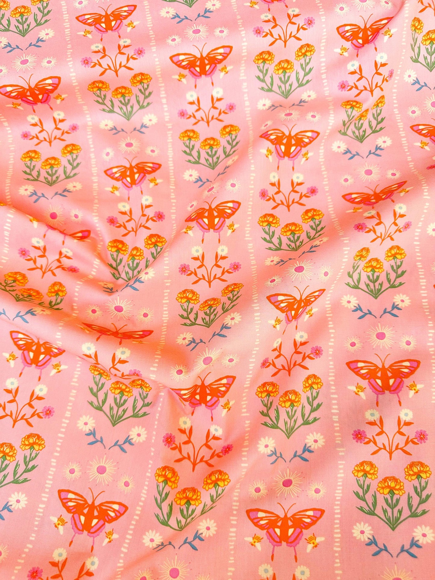 Annual Migration in Sunset, by Maureen Cracknell for Art Gallery Fabrics, 100% Premium Cotton Fabric
