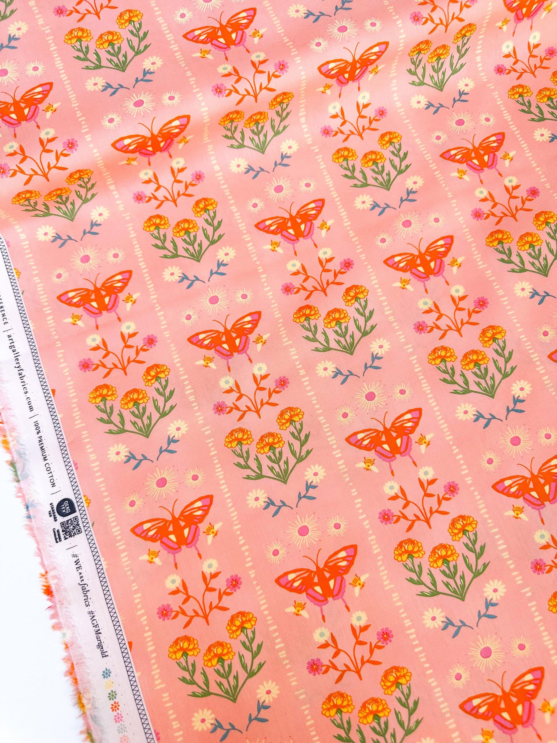 Annual Migration in Sunset, by Maureen Cracknell for Art Gallery Fabrics, 100% Premium Cotton Fabric