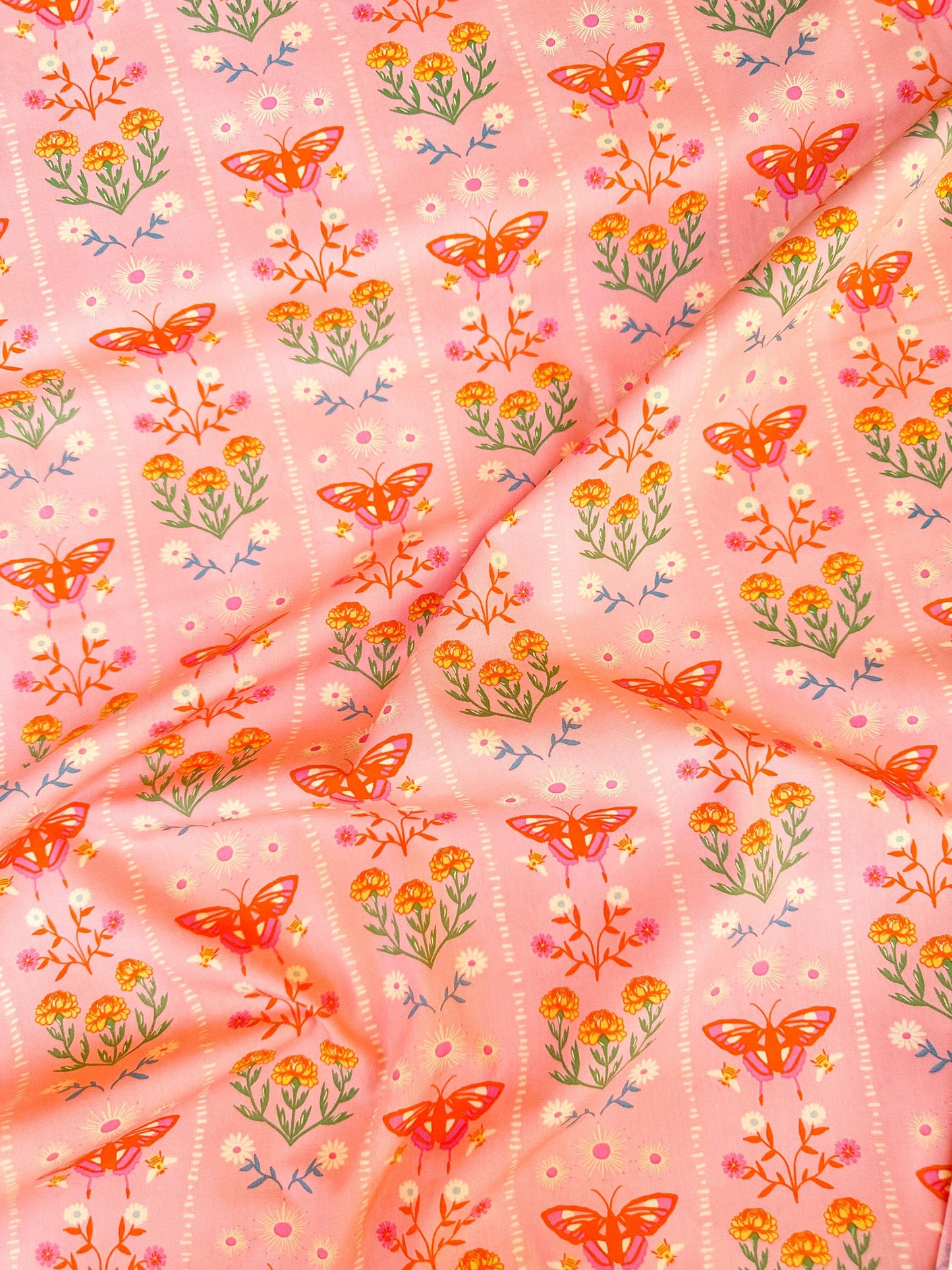 Annual Migration in Sunset, by Maureen Cracknell for Art Gallery Fabrics, 100% Premium Cotton Fabric