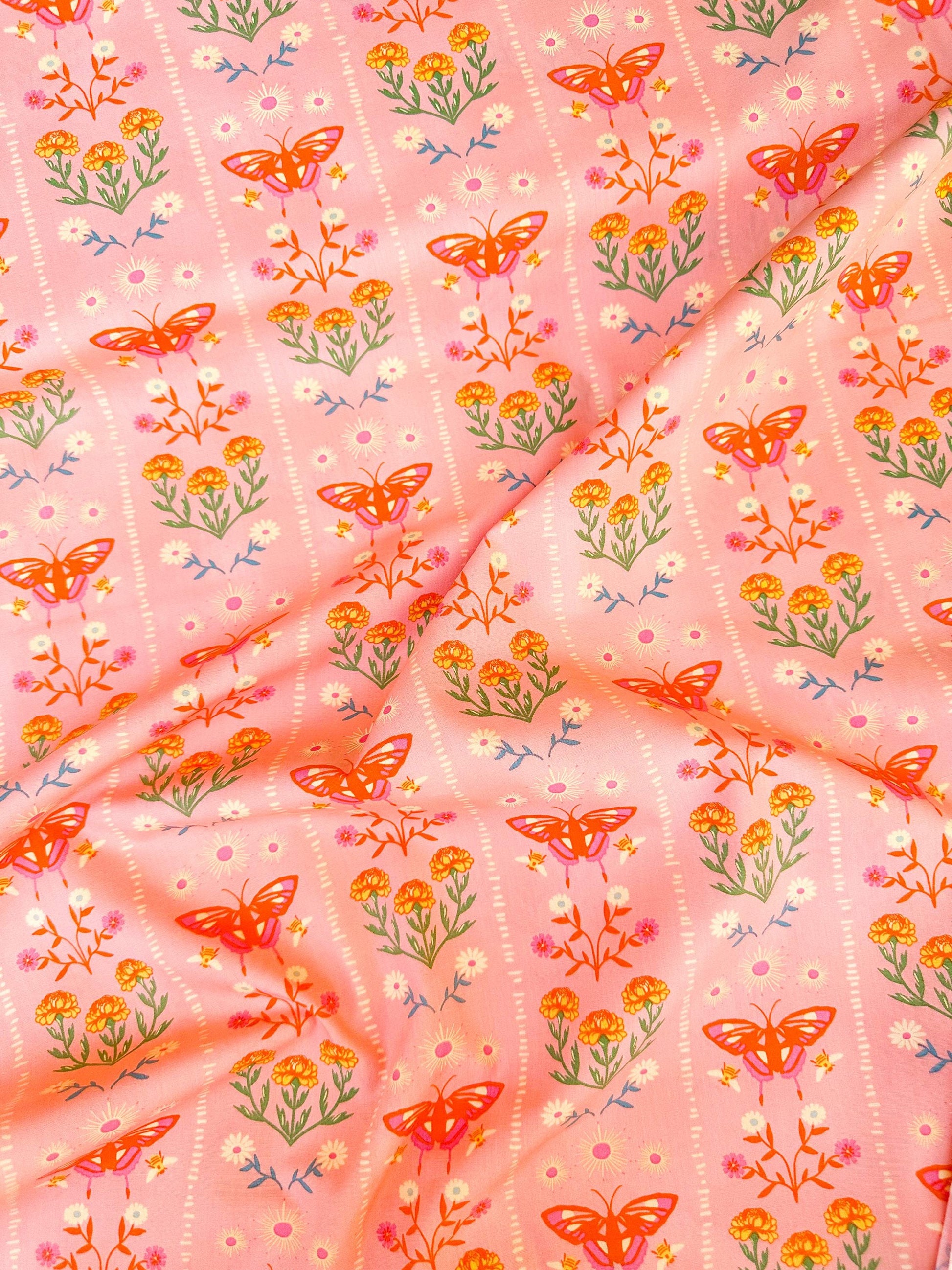 Annual Migration in Sunset, by Maureen Cracknell for Art Gallery Fabrics, 100% Premium Cotton Fabric