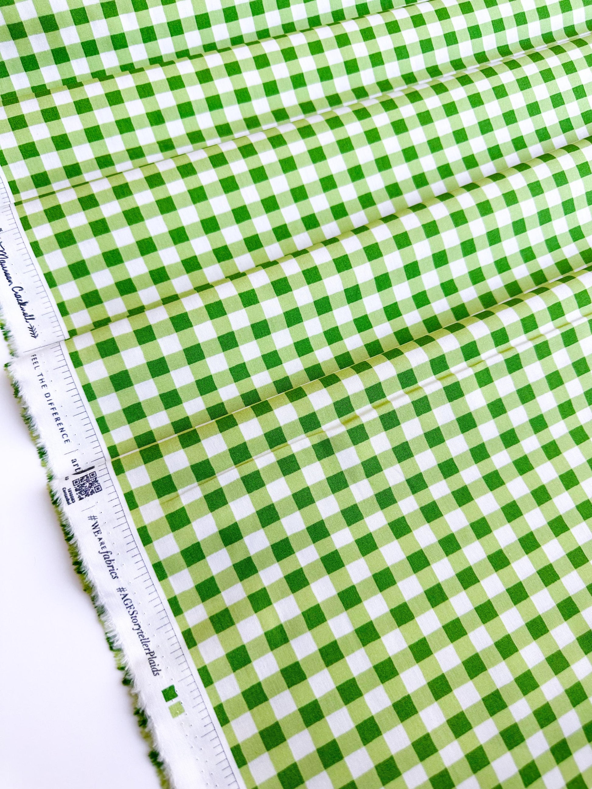Small Plaid of my Dreams in Fern, by Maureen Cracknell for Art Gallery Fabrics, 100% Premium Cotton Fabric