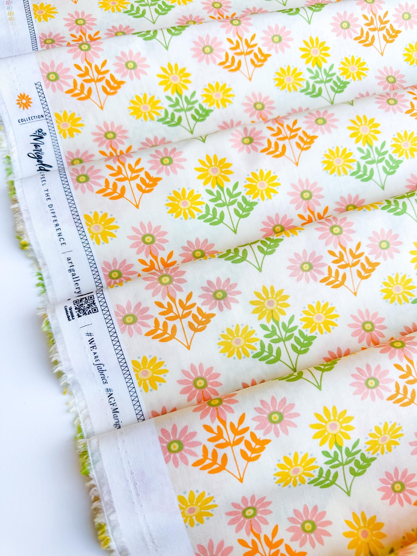 Tokenblooms in Floral, Marigold Collection, by Maureen Cracknell for Art Gallery Fabrics, 100% Premium Cotton Fabric