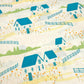 Folkhouse in Dream, by Maureen Cracknell for AGF, 100% Premium Cotton Fabric