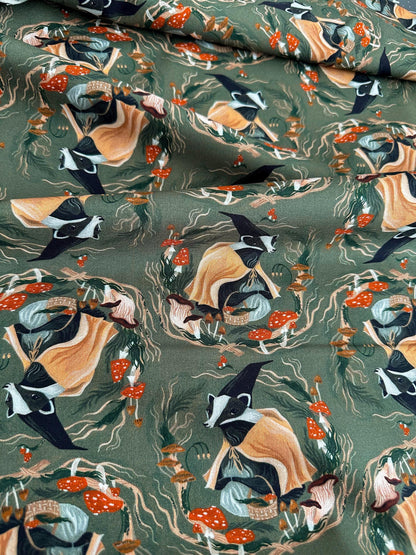Don't Badger Me Fabric - By Dear Stella - Forager Collection - Cotton By The Yard - Animal Print
