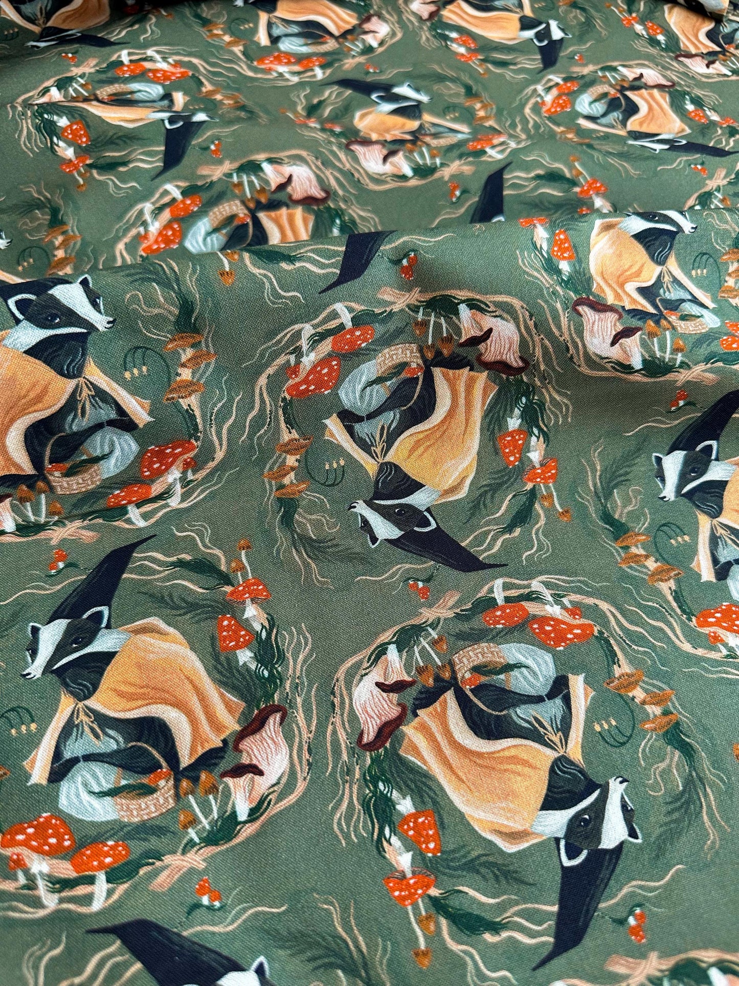 Don't Badger Me Fabric - By Dear Stella - Forager Collection - Cotton By The Yard - Animal Print