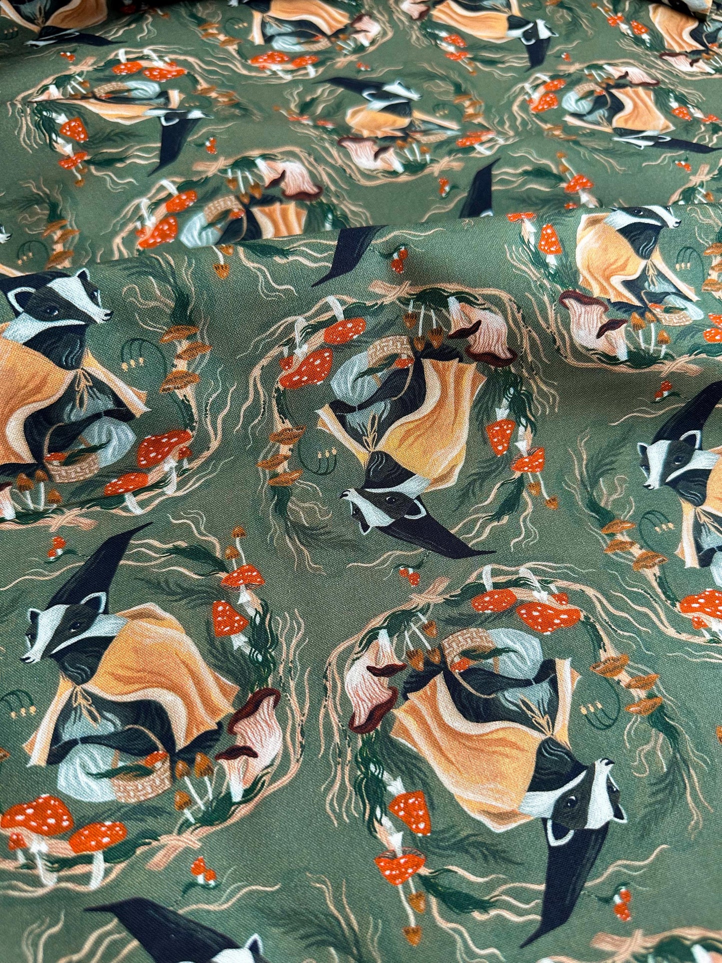 Don't Badger Me Fabric - By Dear Stella - Forager Collection - Cotton By The Yard - Animal Print