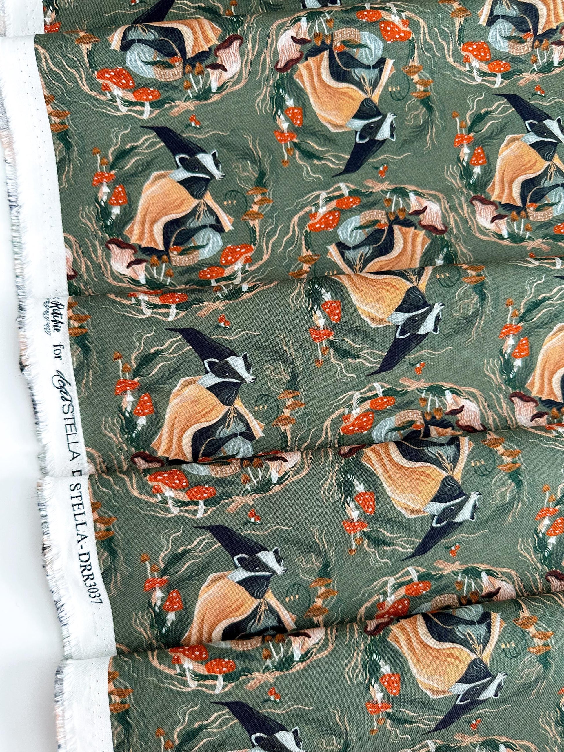 Don't Badger Me Fabric - By Dear Stella - Forager Collection - Cotton By The Yard - Animal Print
