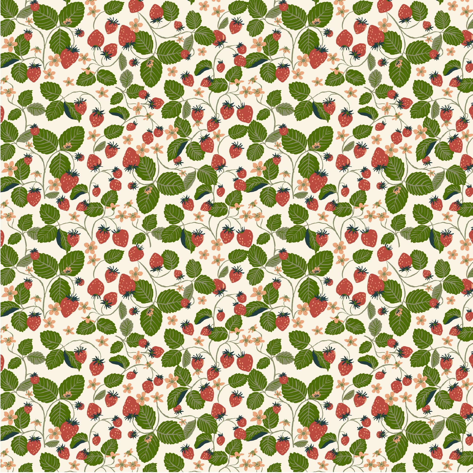Strawberry Fields Fabric by the Yard 100% Cotton Oeko-Tex Certified Windham Fabrics Under the Canopy Collection by Jennifer Moore/Monaluna