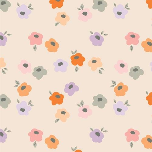 Premium Cotton Fabric by Yard - Tangerine Collection Quilt & Craft Material, Sweet Charming Floral Print from AGF Studio