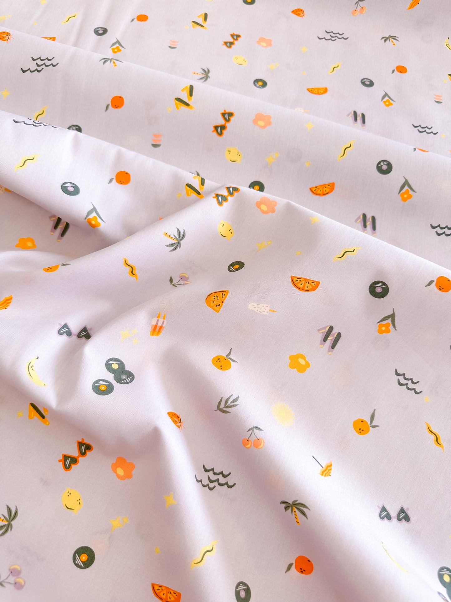 Premium Cotton Fabric by Yard - Tangerine Collection Retro-Summer_500px, AGF Studio Quilt & Craft Material