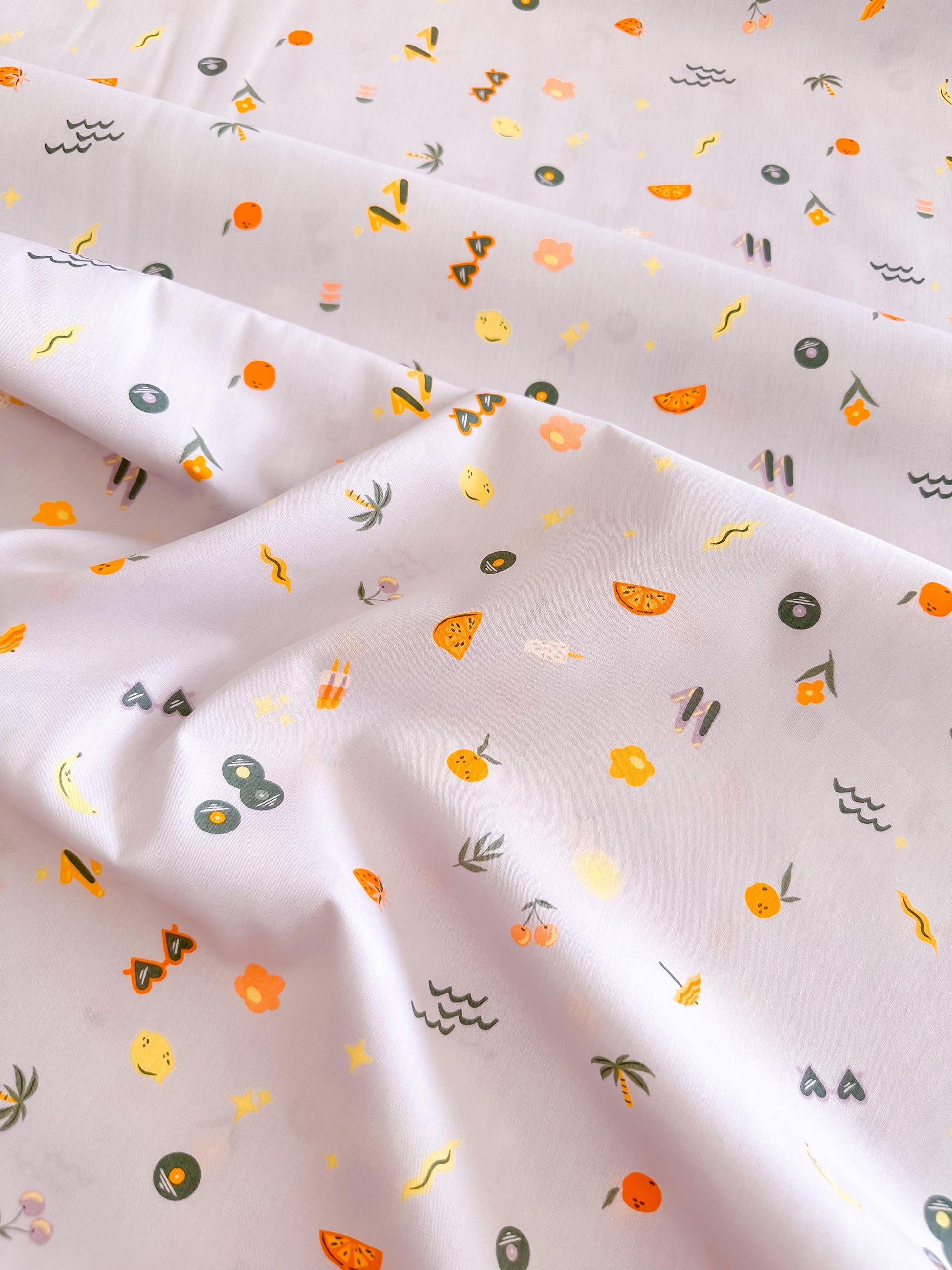 Premium Cotton Fabric by Yard - Tangerine Collection Retro-Summer_500px, AGF Studio Quilt & Craft Material
