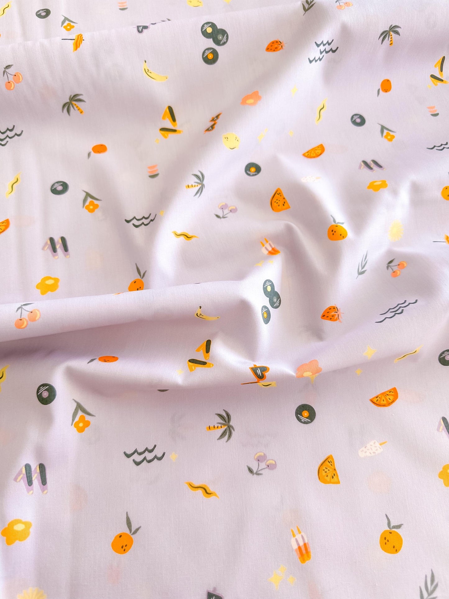 Premium Cotton Fabric by Yard - Tangerine Collection Retro-Summer_500px, AGF Studio Quilt & Craft Material