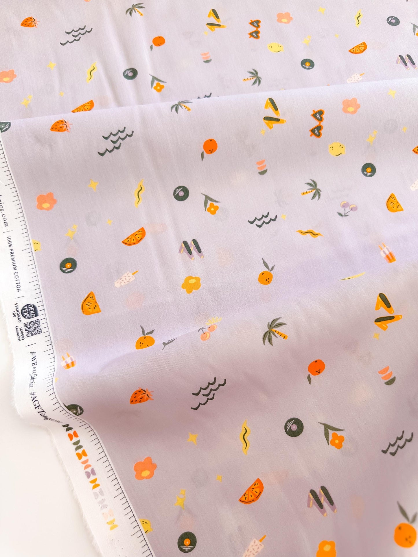 Premium Cotton Fabric by Yard - Tangerine Collection Retro-Summer_500px, AGF Studio Quilt & Craft Material