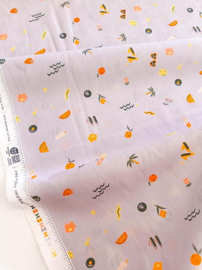 Premium Cotton Fabric by Yard - Tangerine Collection Retro-Summer_500px, AGF Studio Quilt & Craft Material