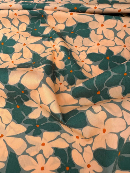 100% Premium Cotton Fabric by the yard - Tangerine Collection Bloom Burst Sunset by AGF Studio, Quilting And Craft Material