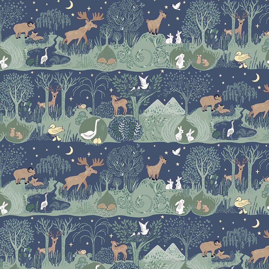 Forest Fable Fabric - By Dear Stella - FOREST FABLE Collection - Cotton By The Yard - Wild Animals Pattern