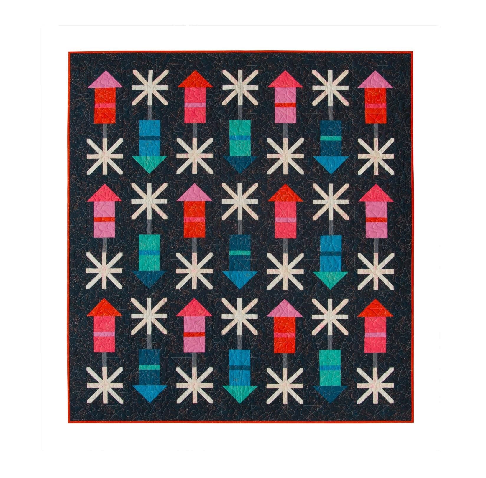 Firecracker Quilt Pattern by Pen + Paper Patterns - 4th of July Little Fawn Fabric Sewing Quilt Pattern