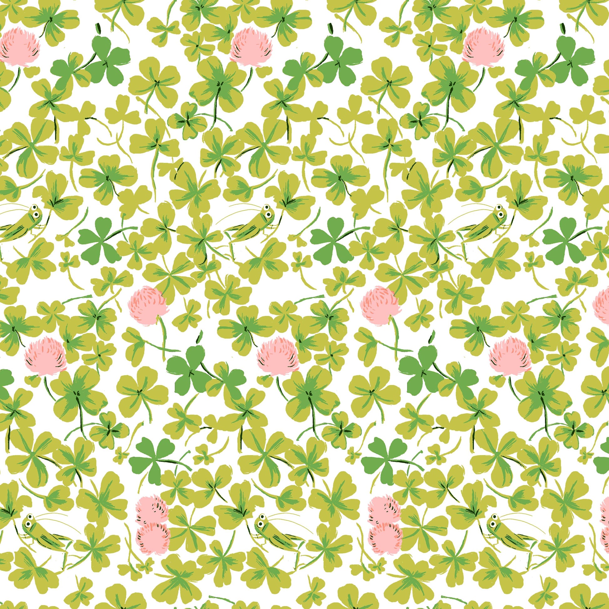 Cricket Clover Fabric by the Yard, Cotton Print Fabric for Sewing & Crafts, by Heather Ross, Oeko-Tex Certified Windham Fabrics