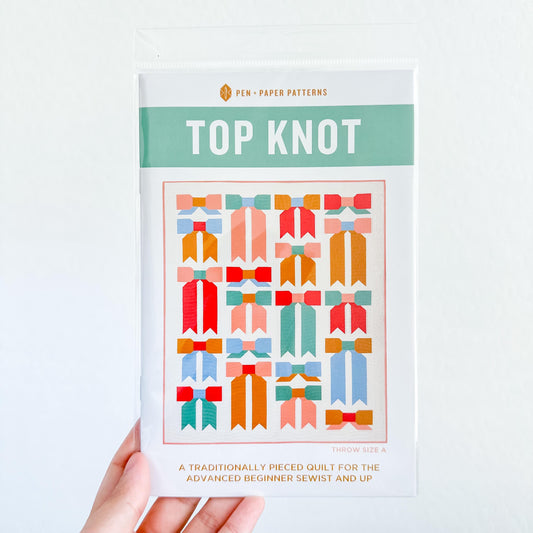 Top Knot Quilt Pattern by Pen + Paper Patterns – Printed Little Fawn Fabric Bow Quilt Sewing Pattern